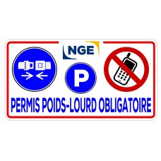 Autocollant Permis poids-lourd Obligatoire de 150 x 80.mm